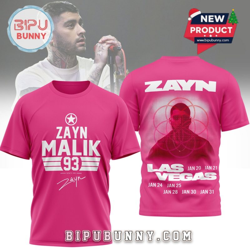 Zayn Malik Las Vegas Tour Signatures Pink 3D Shirt