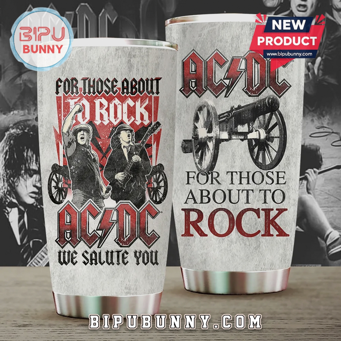 AC DC For Those About to Rock Band, Premium Stainless Steel Tumbler AC DC For Those About to Rock Band, Premium Stainless Steel Tumbler