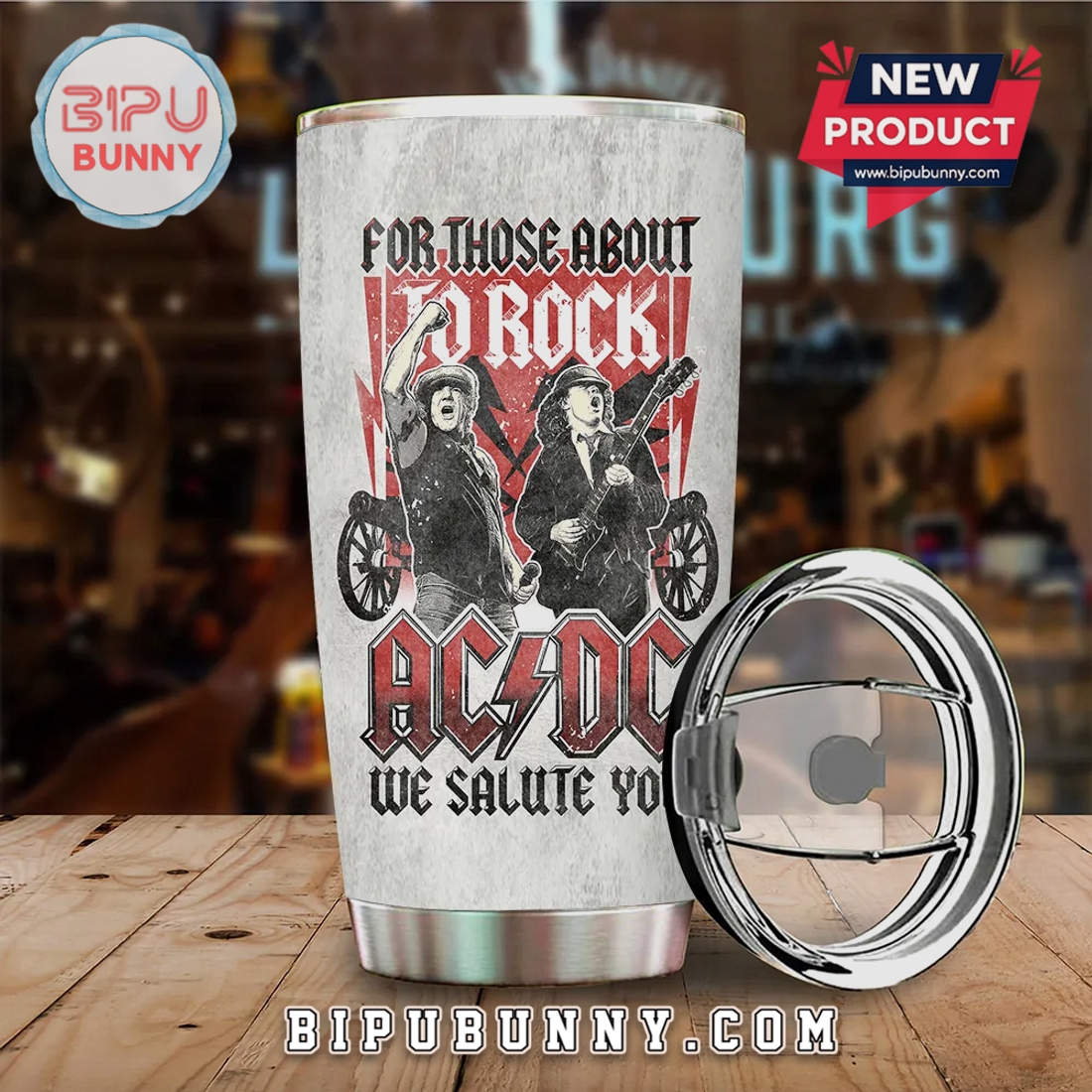 AC DC For Those About to Rock Band, Premium Stainless Steel Tumbler AC DC For Those About to Rock Band, Premium Stainless Steel Tumbler