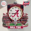 Alabama Crimson Tide stadium wall clock featuring the elephant mascot, stadium crowd, and the Roll Tide slogan.!