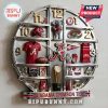 Alabama Crimson Tide fan clock featuring football memorabilia and team colors!