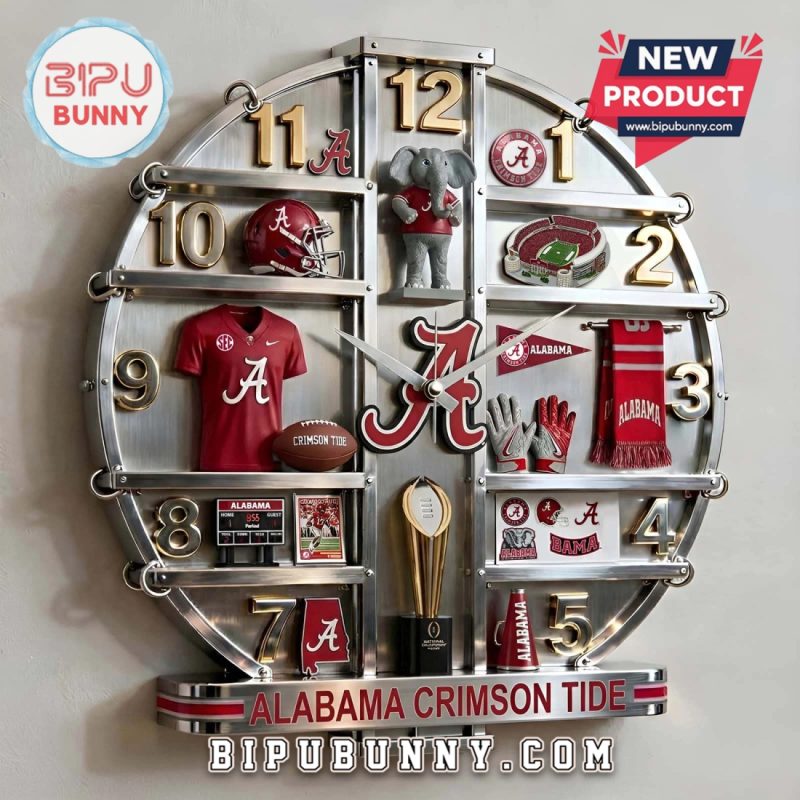 Alabama Crimson Tide 3D Visual Effect Decorative Wall Clock Alabama Crimson Tide 3D Visual Effect Decorative Wall Clock