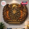 American 250th Birthday wall decor clock with eagle, wings, and fire accents, marking 1776-2026.!