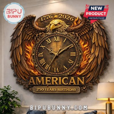 American 250th Anniversary Eagle 3D Decorative Wall Clock
