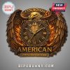 Artwork of a gold eagle and clock face design with 'American 250 Years Birthday' and '1776-2026'.!