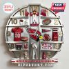 Arizona Cardinals themed clock featuring team memorabilia and logo.!