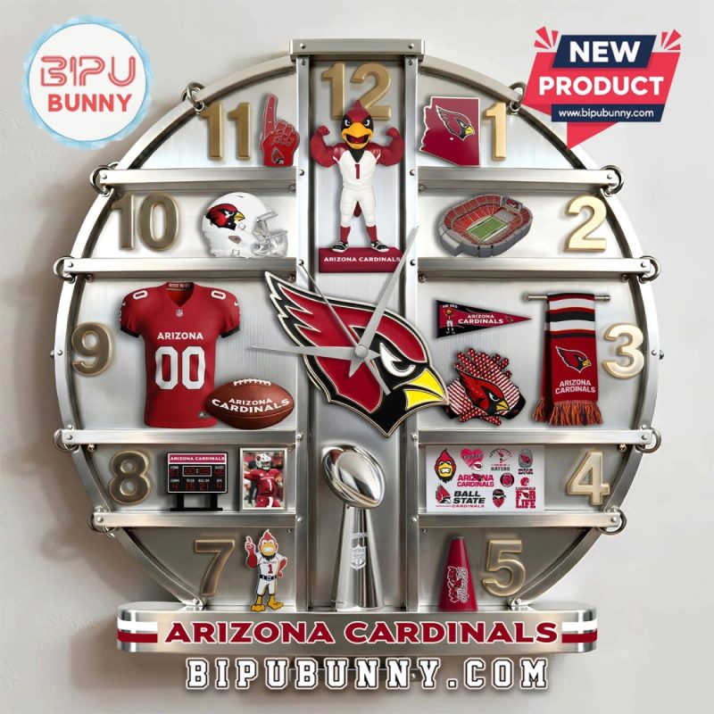 Arizona Cardinals 3D Visual Effect Home Decor Wall Clock