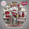 Arizona Cardinals themed wall clock with team logo, helmet, jersey, scarf, stadium, and mascot design elements.!