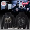 Black hoodie featuring ATEEZ group photo on the front and signatures/design on the back.!