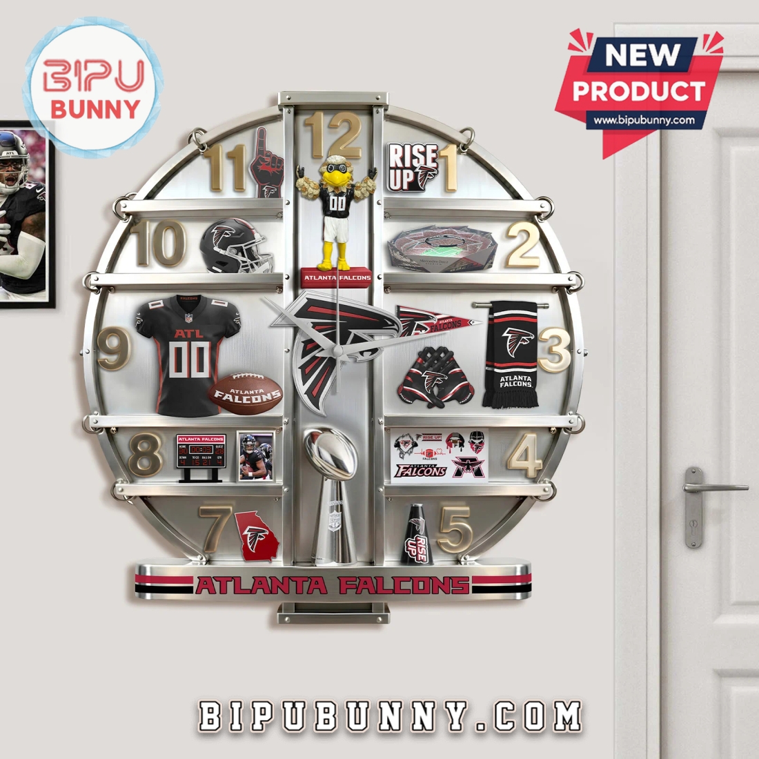 Atlanta Falcons 3D Visual Effect Home Decor Acrylic Wall Clock Atlanta Falcons 3D Visual Effect Home Decor Acrylic Wall Clock