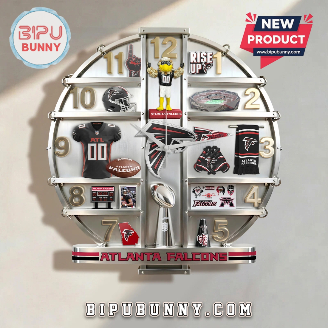 Atlanta Falcons 3D Visual Effect Home Decor Acrylic Wall Clock Atlanta Falcons 3D Visual Effect Home Decor Acrylic Wall Clock
