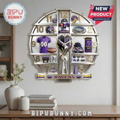 Baltimore Ravens 3D Visual Effect Home Decor Acrylic Wall Clock Baltimore Ravens 3D Visual Effect Home Decor Acrylic Wall Clock
