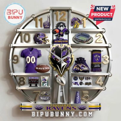 Baltimore Ravens 3D Visual Effect Home Decor Acrylic Wall Clock