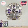 Round wall clock with Baltimore Ravens themed miniatures on shelves as the numbers.!