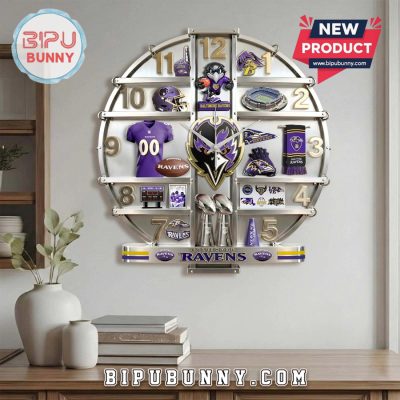 Baltimore Ravens 3D Visual Effect Team Logo Wall Clock Baltimore Ravens 3D Visual Effect Team Logo Wall Clock