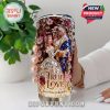 Personalized tumbler with Belle, Beast, flowers, gems, & 'True Love doesn't have to be perfect' text.!