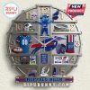 Buffalo Bills themed wall clock with team icons replacing numbers.!