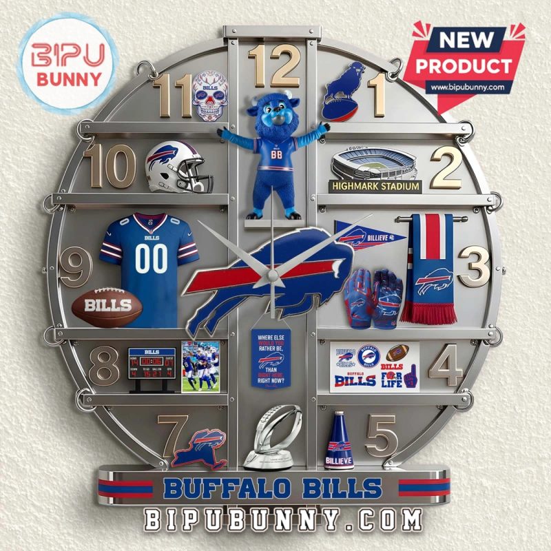 Buffalo Bills 3D Effect Fan Collectible Wall Clock