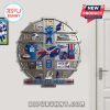 Buffalo Bills themed wall clock with various Bills-related icons at each hour marker.!