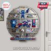 Buffalo Bills themed wall clock featuring team logos, stadium, uniform, and mascot.!
