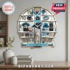 Carolina Panthers themed wall clock with Panthers logos, football gear and stadium.!