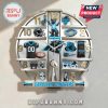 Carolina Panthers fan clock features team logos, helmet, jersey, stadium, and player memorabilia.!