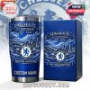 Chelsea FC 121st Anniversary design (1905-2026) on a tumbler and gift box with custom name option.!
