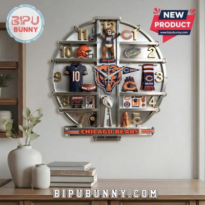 Chicago Bears 3D Effect Decorative Wall Clock