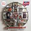 Chicago Bears themed wall clock with team-related items at each hour marker.!