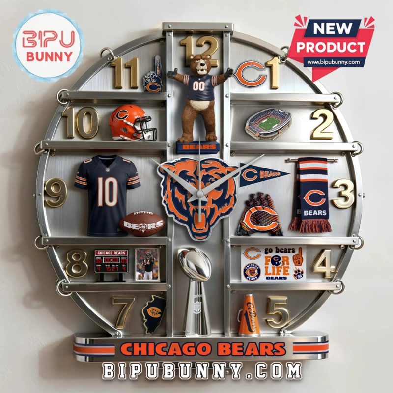 Chicago Bears 3D Effect Decorative Wall Clock