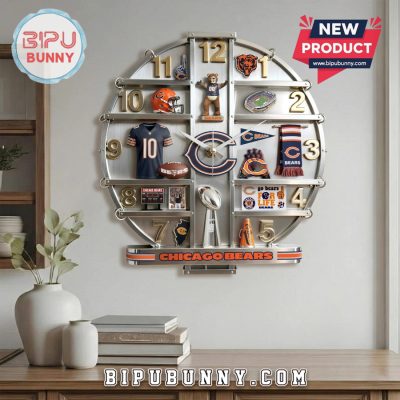 Chicago Bears 3D Visual Effect Decorative Wall Clock Chicago Bears 3D Visual Effect Decorative Wall Clock