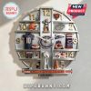 Chicago Bears themed wall clock featuring team memorabilia instead of numbers.!