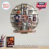 Chicago Bears themed wall clock featuring team-related items at each hour numeral location.!