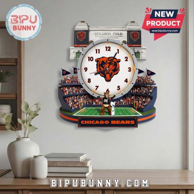 Chicago Bears Soldier Field Stadium 3D Effect Wall Clock