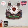 Chicago Bears stadium clock with the bear logo as the clock face and a mascot figure!