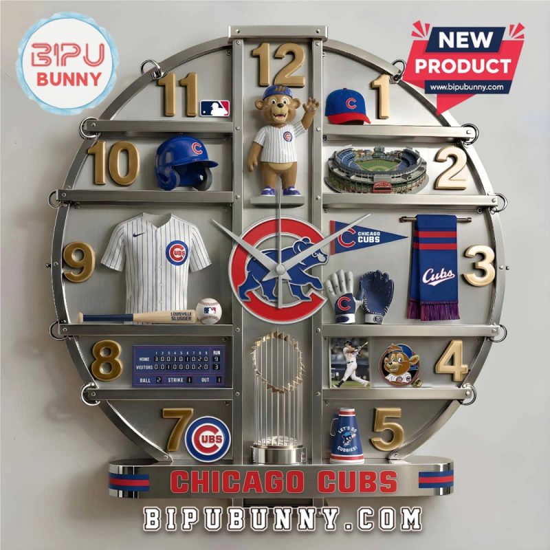 Chicago Cubs 3D Effect Decorative Wall Clock Chicago Cubs 3D Effect Decorative Wall Clock
