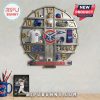 Chicago Cubs themed wall clock featuring team memorabilia as hour markers, including jersey, stadium, and logo.!