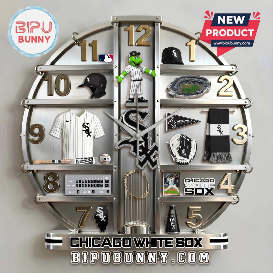 Chicago White Sox 3D Visual Effect Home Decor Wall Clock Chicago White Sox 3D Visual Effect Home Decor Wall Clock
