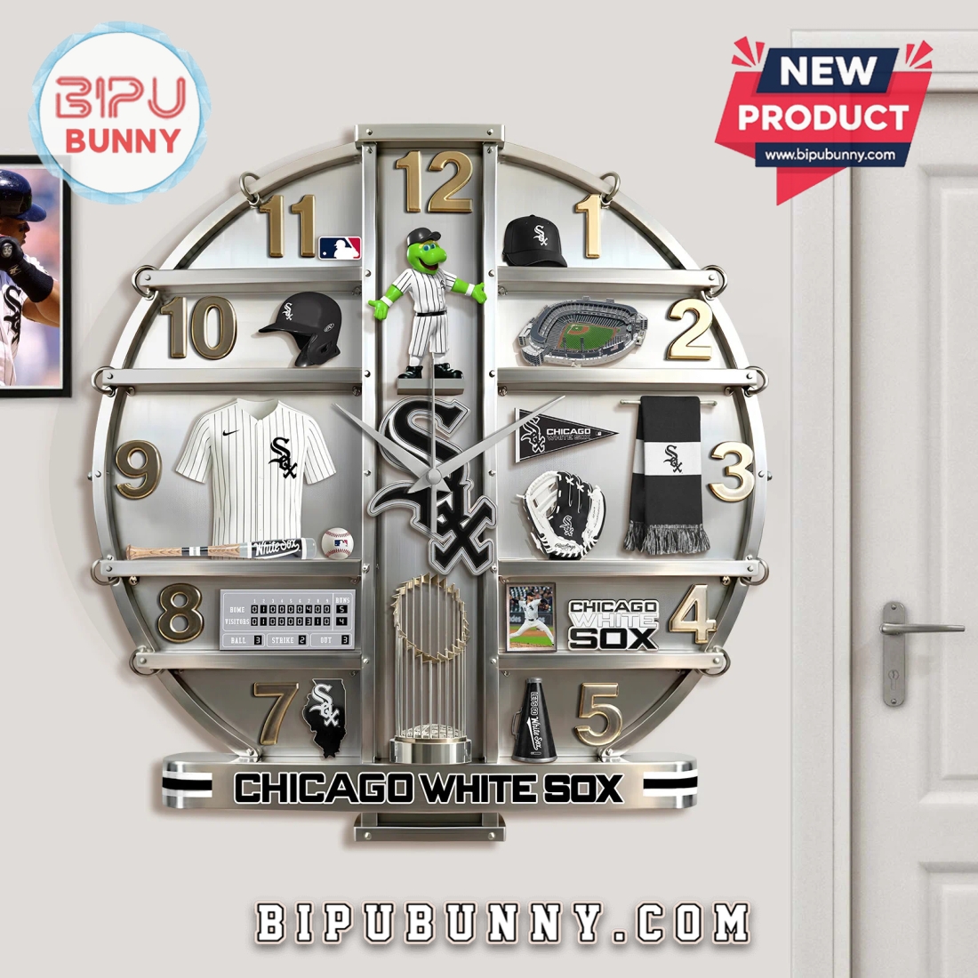 Chicago White Sox 3D Visual Effect Home Decor Wall Clock Chicago White Sox 3D Visual Effect Home Decor Wall Clock