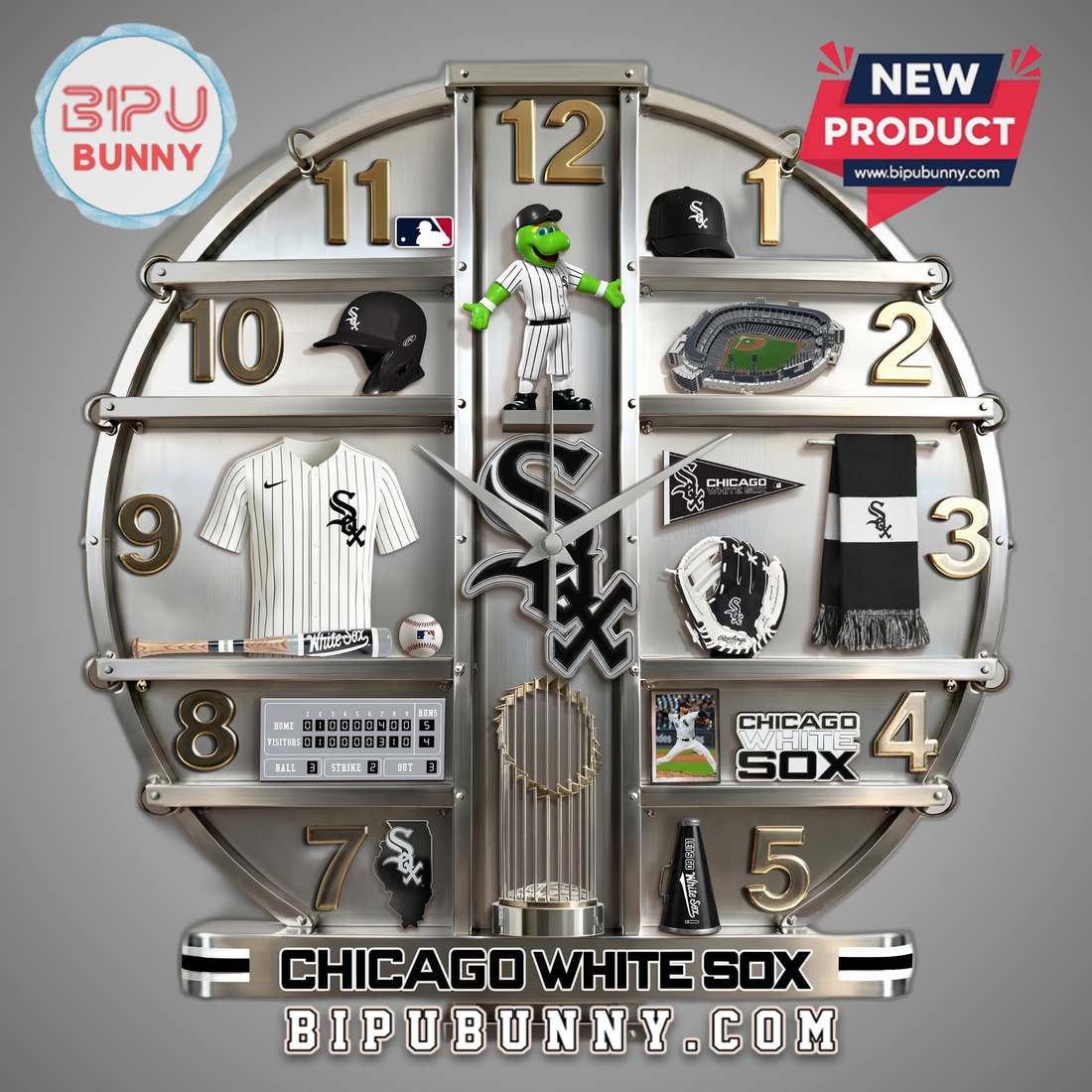 Chicago White Sox 3D Visual Effect Home Decor Wall Clock Chicago White Sox 3D Visual Effect Home Decor Wall Clock