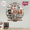 Cincinnati Bengals memorabilia wall clock featuring team-related items on shelves.!