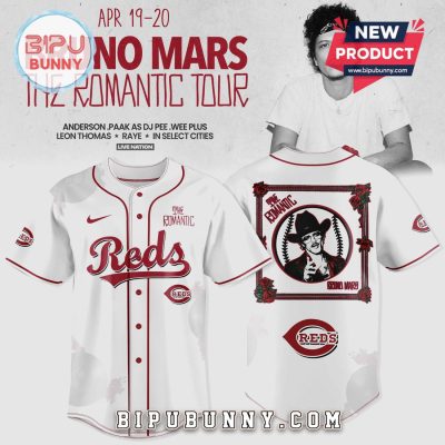 Cincinnati Reds Bruno Mars The Romantic Tour 2026 Baseball Jersey