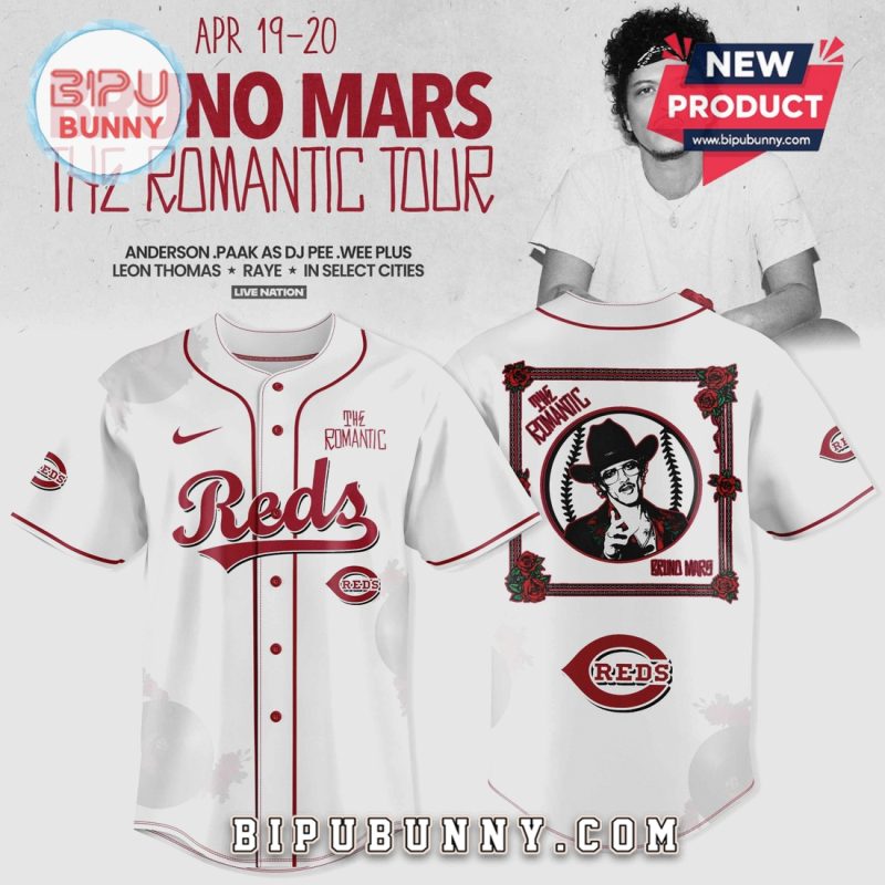 Cincinnati Reds Bruno Mars The Romantic Tour 2026 Baseball Jersey