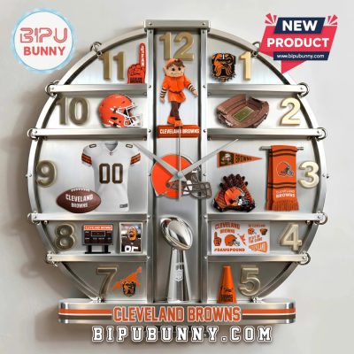 Cleveland Browns 3D Visual Effect Decorative Wall Clock