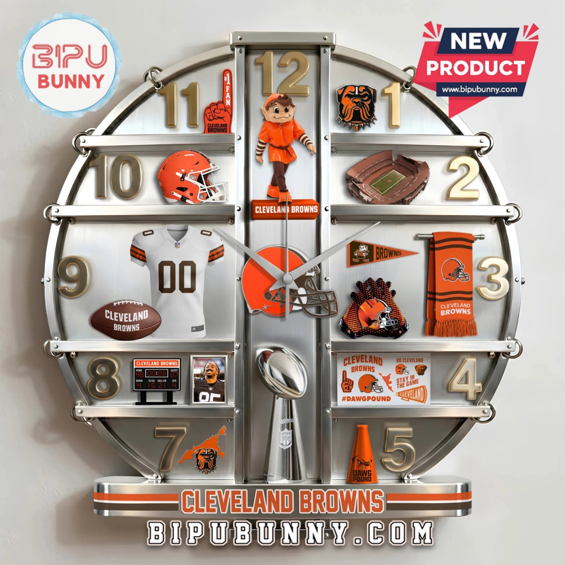 Cleveland Browns 3D Visual Effect Decorative Wall Clock Cleveland Browns 3D Visual Effect Decorative Wall Clock