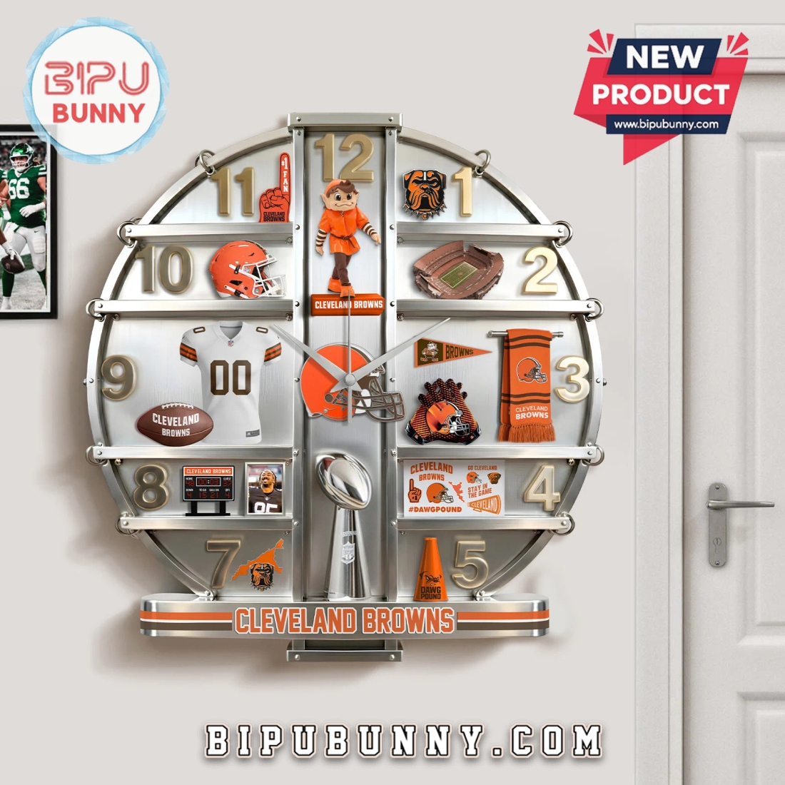Cleveland Browns 3D Visual Effect Decorative Wall Clock Cleveland Browns 3D Visual Effect Decorative Wall Clock