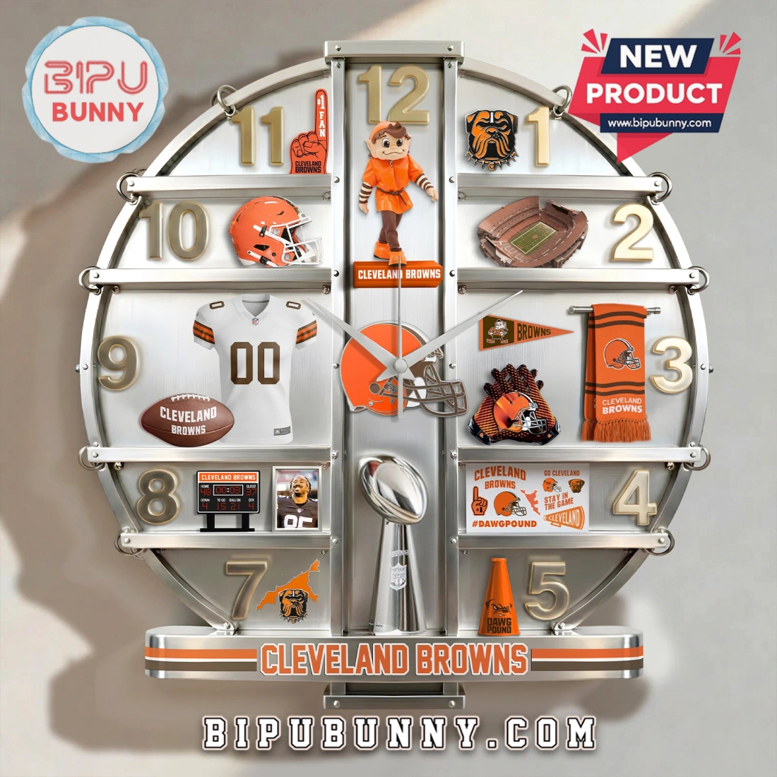 Cleveland Browns 3D Visual Effect Decorative Wall Clock Cleveland Browns 3D Visual Effect Decorative Wall Clock