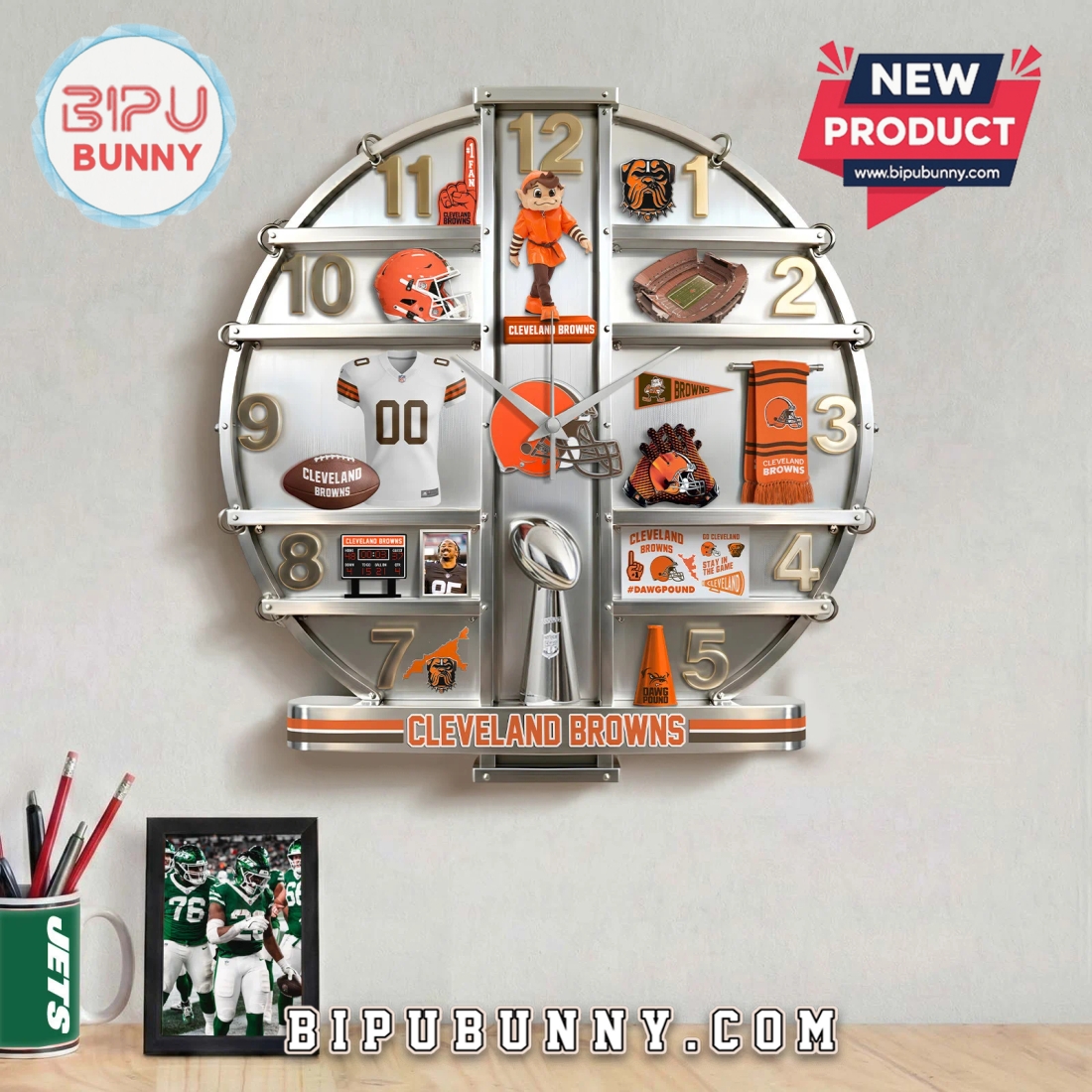 Cleveland Browns 3D Visual Effect Decorative Wall Clock Cleveland Browns 3D Visual Effect Decorative Wall Clock