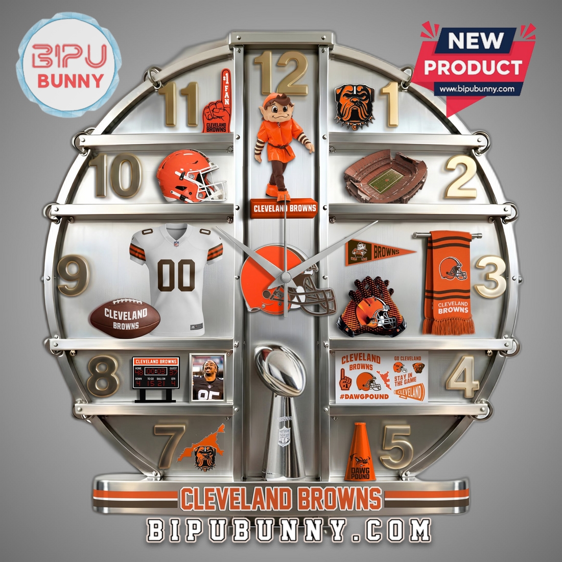 Cleveland Browns 3D Visual Effect Decorative Wall Clock Cleveland Browns 3D Visual Effect Decorative Wall Clock