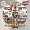 Cleveland Cavaliers themed wall clock with basketball, jersey, hat, logo, and other basketball-related items.!